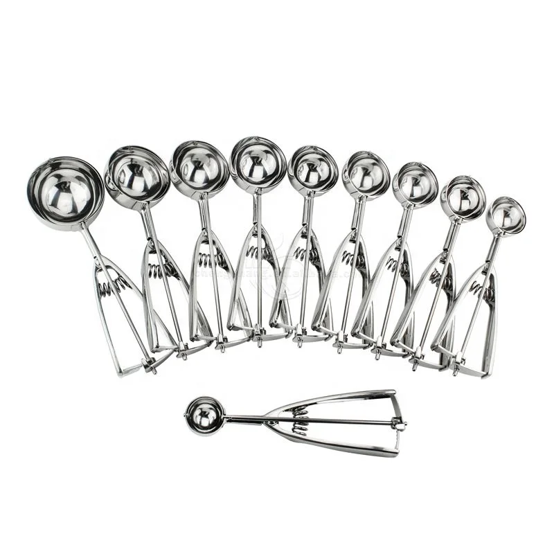 Kitchen Stainless Steel Cookie Melon Baller Scoop Ice Cream Scoop Set