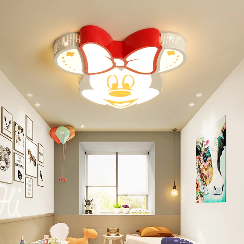 Fashion LED Mickey Mouse Lighting Light For Bedroom Kindergarten Cute Ceiling Lamp