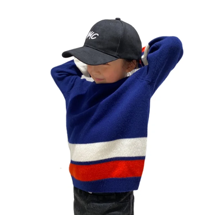 
Blue striped children boy sweaters cute children pullover costume cashmere sweater for kids 