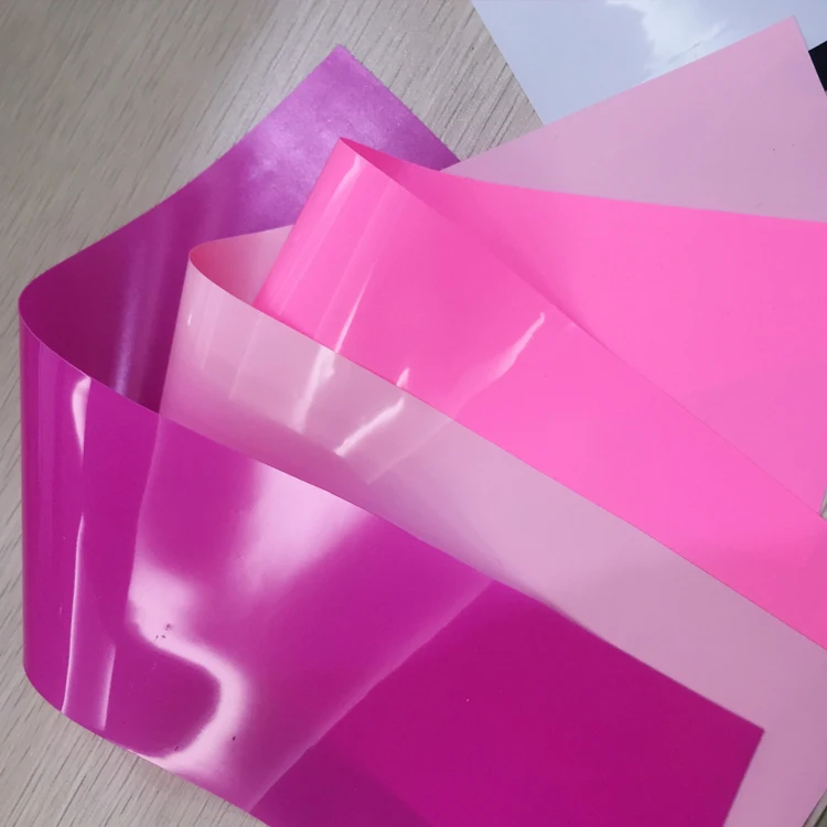 超透明透明 pvc 单镜面彩色塑料薄膜