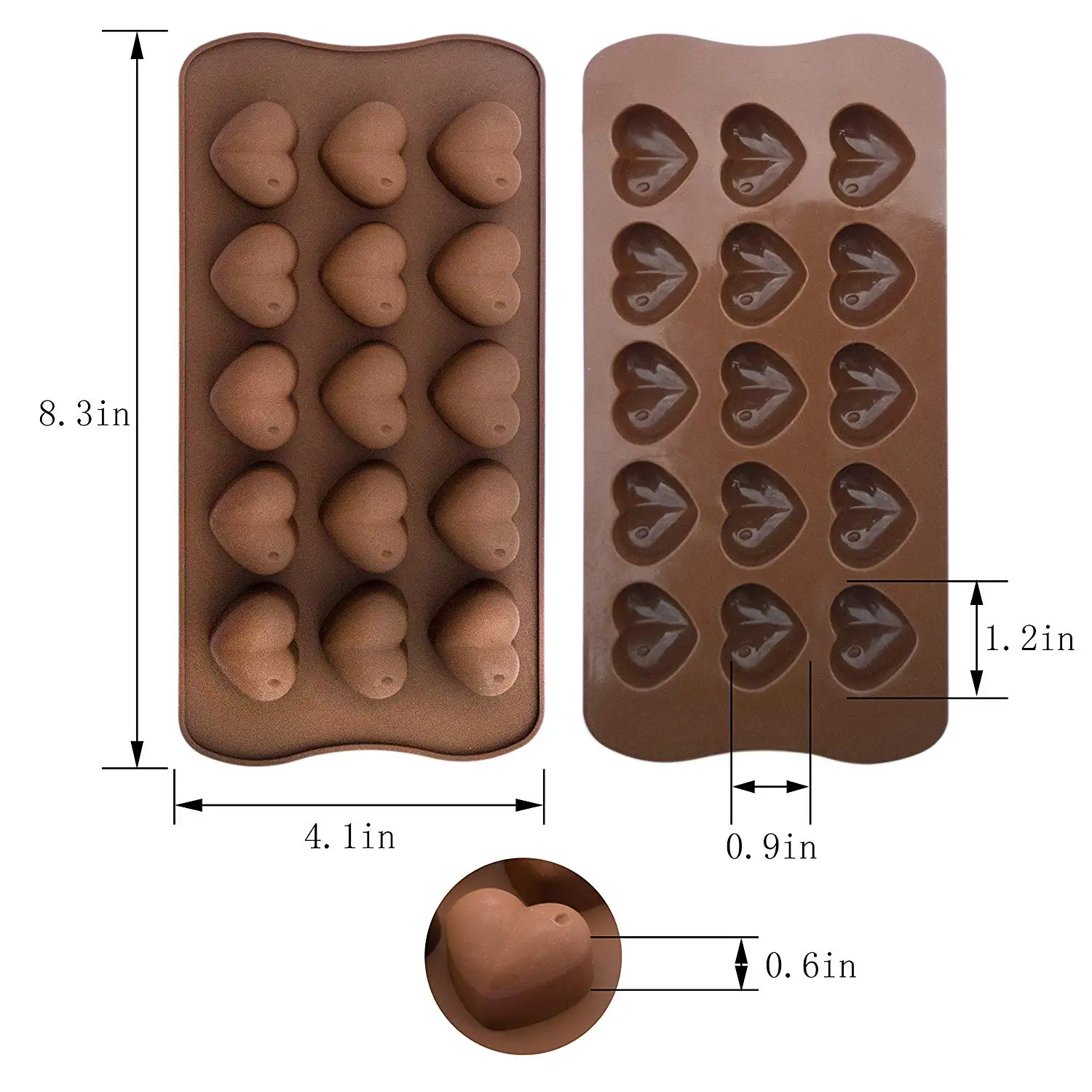 Heart Chocolate Mold - 8 Forms