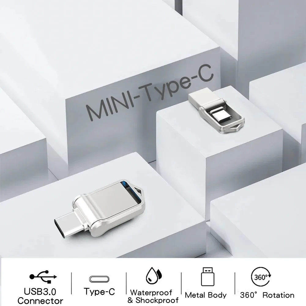 Type-C 3.0/2.0 Mobile USB Flash Drive Computer Rotating OTG 128GB 16GB ...