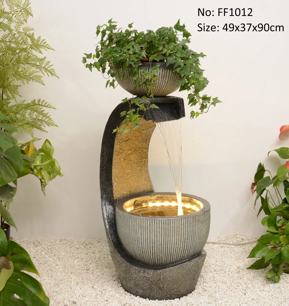 Hot Selling Garden Resin Outdoor Garden Waterfall Exterior Standing