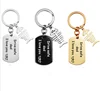 Drive safe cute lovely fish bone charms stainless steel key chain car key ring drive safe dad I love you