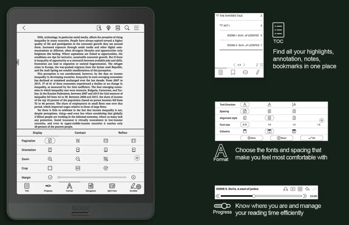 Best Ereader 7.8 Inch Boox Nova3 Android 10 Note Taking Tablet