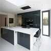 Vermonhouzz Pure White Counter Blue Shining Kitchen Glass Door Cabinets Design for home and project