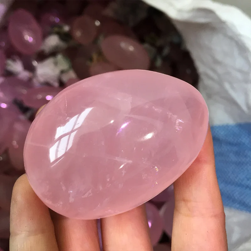 Wholesale Natural Rose Quartz Crystals Healing Palm Rock Tumbled Stone