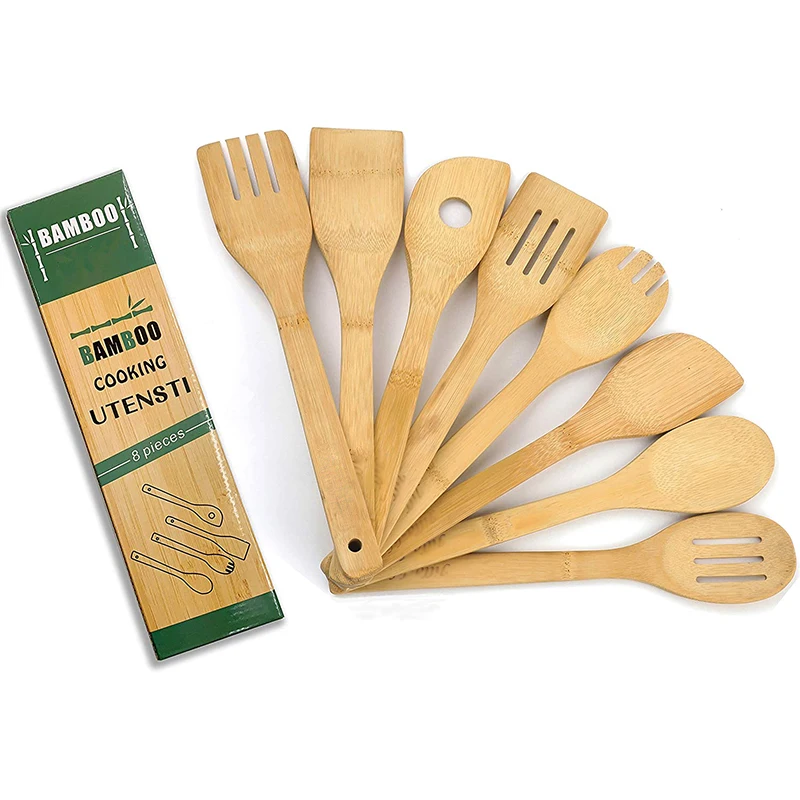 Natural Biodegradable Bamboo Kitchenware Set Kitchen Utensils Bamboo ...