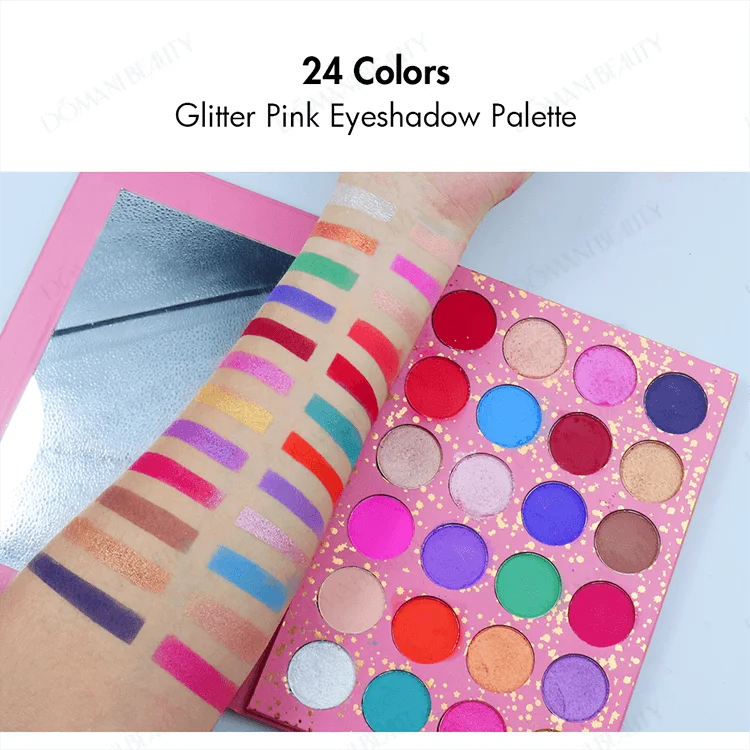 Vender 24 Colors High Pigment Eye Shadows Girl Professional Eye Makeup Matte Pink Eyeshadow Palette