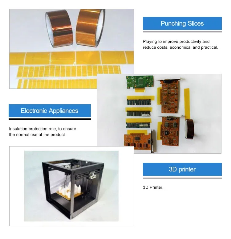 High Temperature Resistance Double Sided Gold Finger Polyimide Film Tape