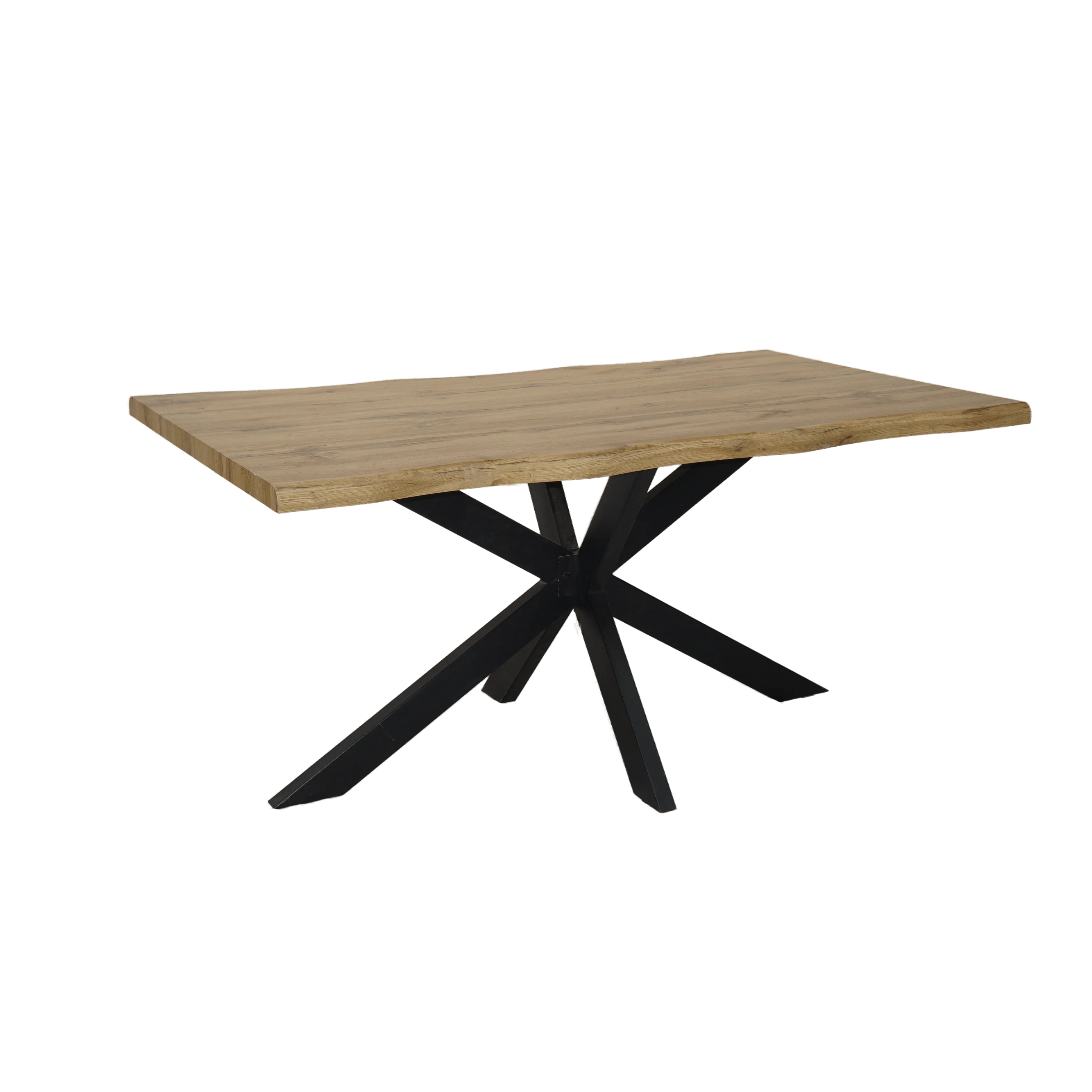 Highend Designs Modern Veneer Paper Mdf Top Metal Legs Dining Table