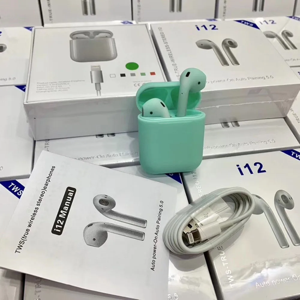 2019 Amazon top seller I10 I12 TWS V5.0 sport Bluetooth earphones earbud i12 with Double earphone magnetic charging box - ANKUX.COM