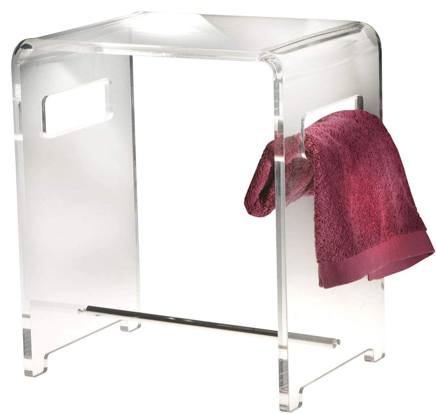 Clear Acrylic Backless Shower Bench Stool Chair Bathroom Shower Seat