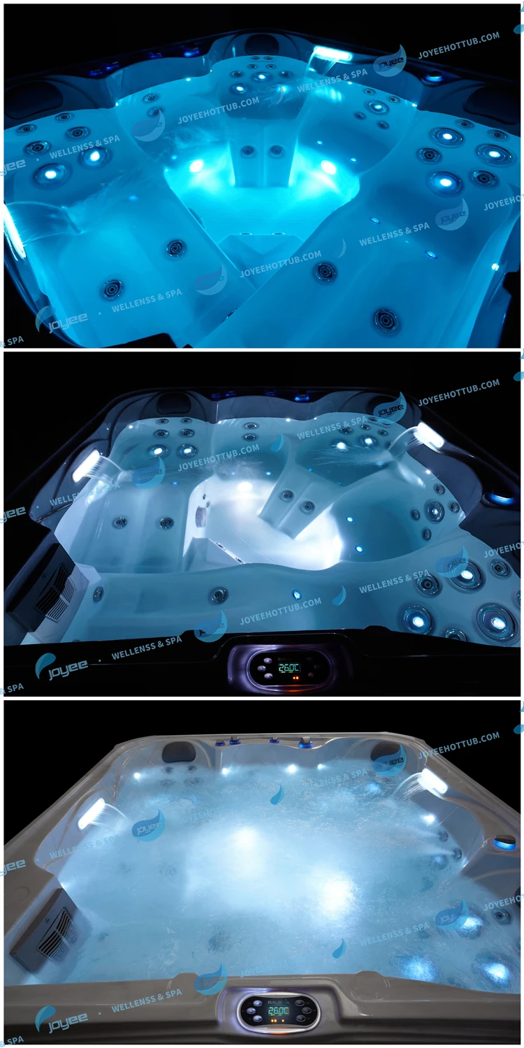 Joyee Hotel Villa Backyard Outdoor 51 Jets 5 Persons Whirlpool Bath Massage Big Hot Spa Bathtubs