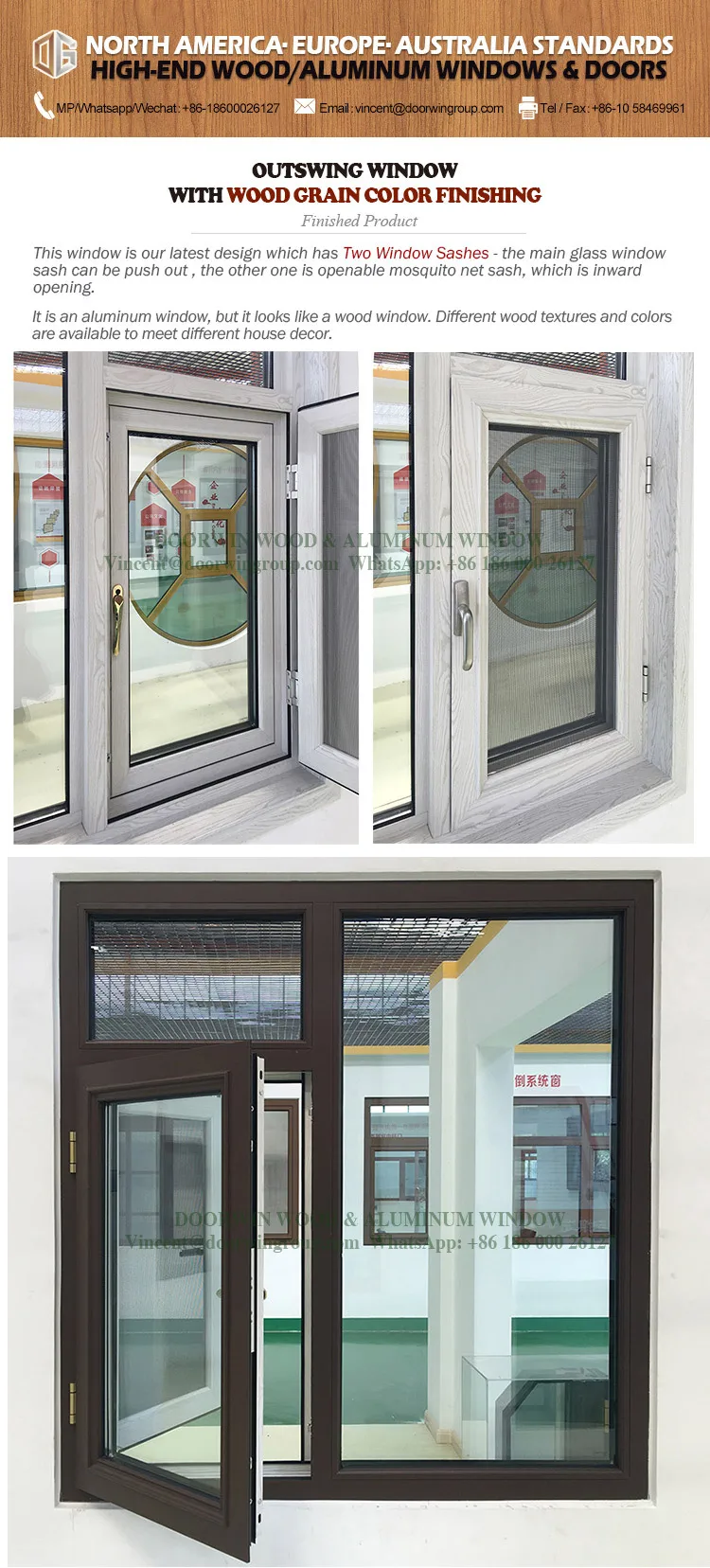 2020 Doorwin Latest Design Waterproof Aluminum Tilt And Turn Casement Window For Hot Sale