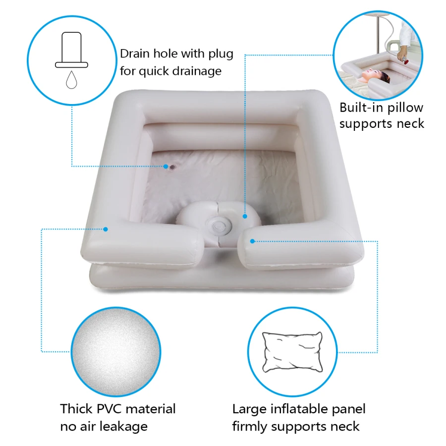 Portable Shampoo Basin Deluxe Inflatable Shampoo Basin Disabled Hair
