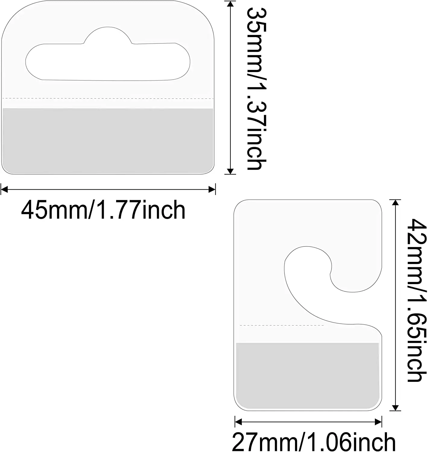 200 Pieces Self Adhesive Hang Tabs Hooks Clear Plastic Hang Tags