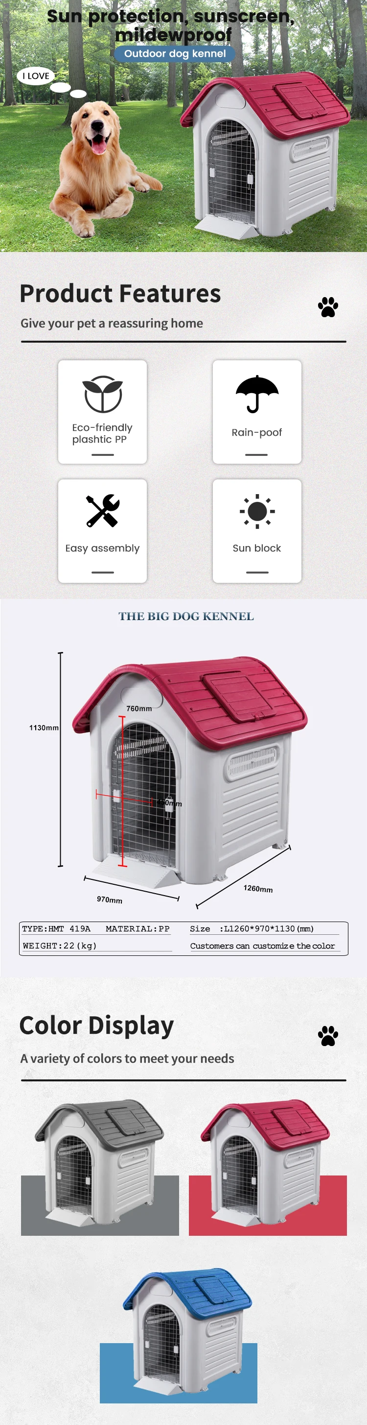 xxl plastic dog kennel