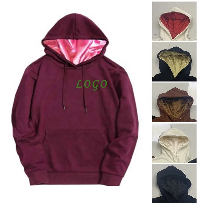
2020 Clothing Vendor Wholesale Custom Blank Hoodies LOGO High Quality Bulk Cheapest Plain Satin Lined Hoodie 