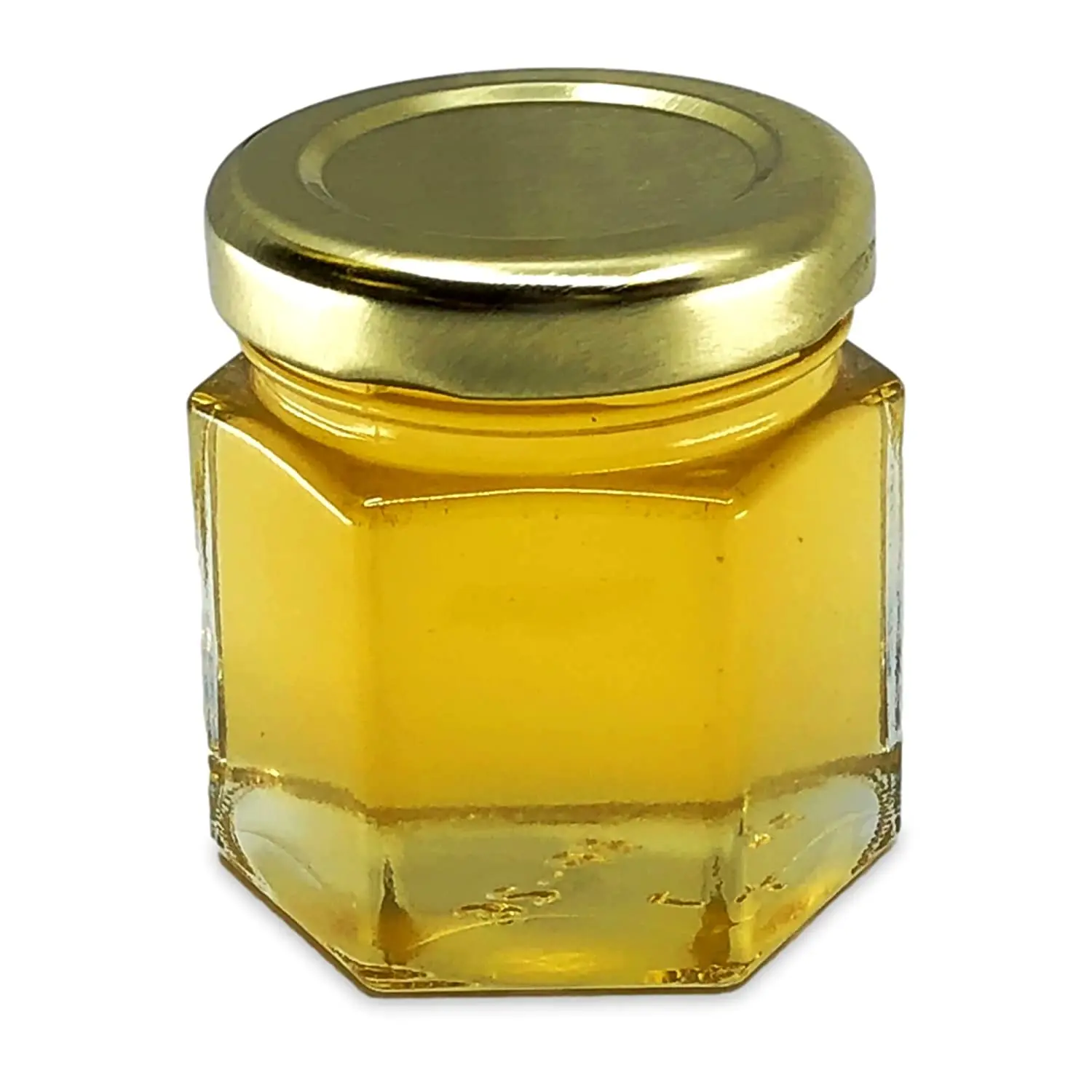 Hexagon Glass Jars With Gold Lids Plastisol Lined For Jam Honey Baby Food Diy Spice
