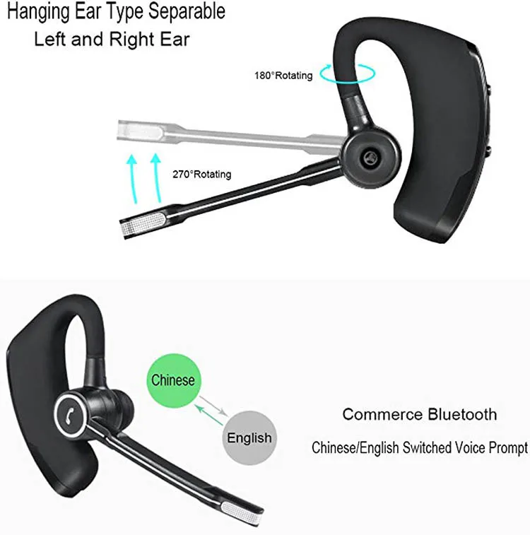 V8 V8S V9 Stereo Smart Bluetooth 4.1 Earphone Business Wireless Headset Ear-hook Headphones with Mic For phones