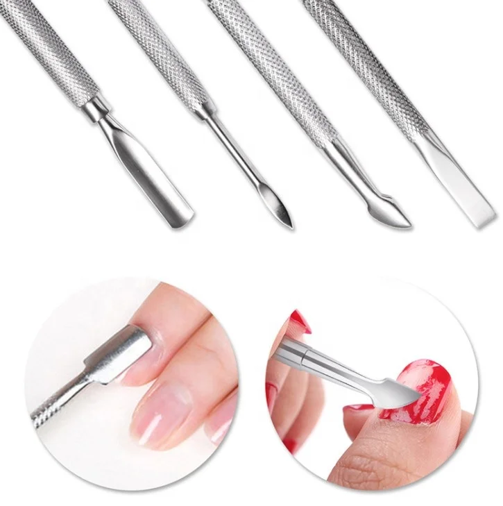 Stainless Steel Manicure Steel Push Double Nail Push Manicure Tool ...