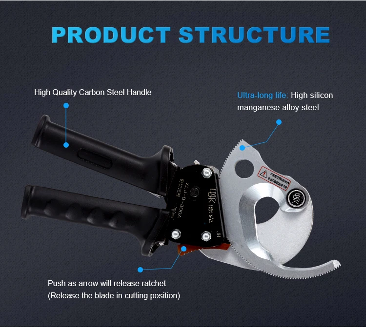 XLJ-D-300A dia 35mm mechanical ratchet cable cutter