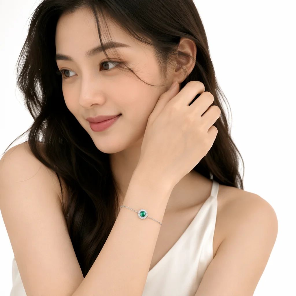 Forever Star 925 Sterling Silver Emerald Cut Cabochon Tennis Bracelet Gemstone Certificate Prong Setting-Luxury Gift Party
