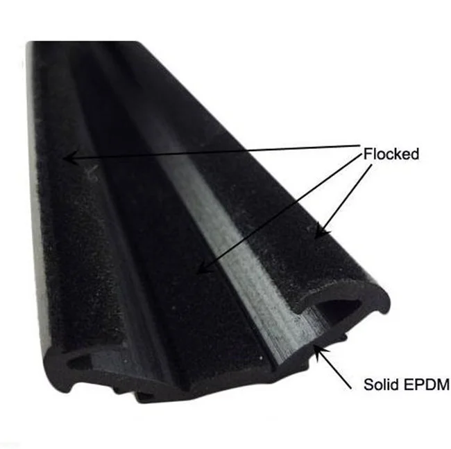 Flock Rubber Seal Strip Epdm Extruded Car Door Window Glass Run Channel 