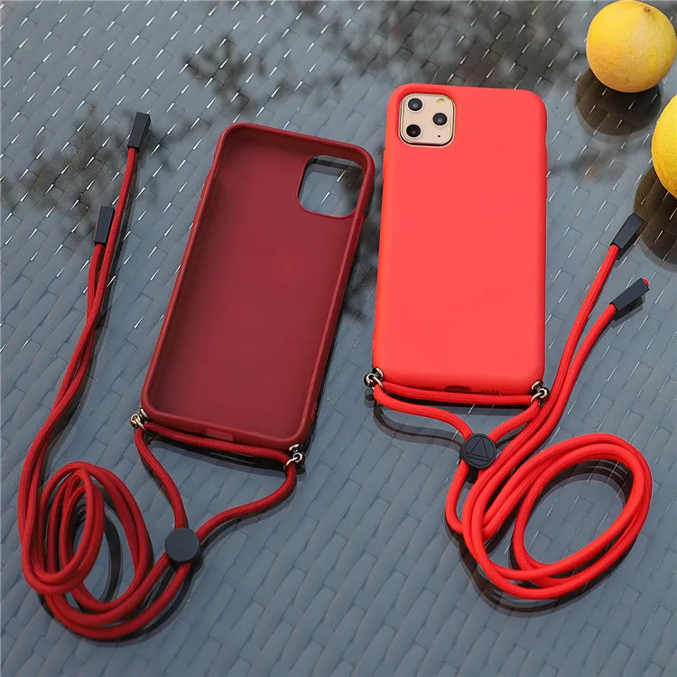 Soft Silicone Necklace Lanyard Back Cover For Iphone 11 Pro Max Phone Case