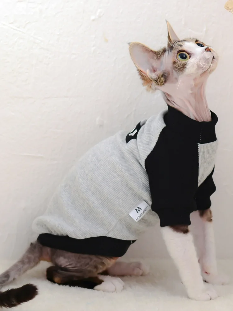 Winter Warm Classics Cat Clothes Pure Cotton Eco-friendly Trendy Stitching Cat Sweater