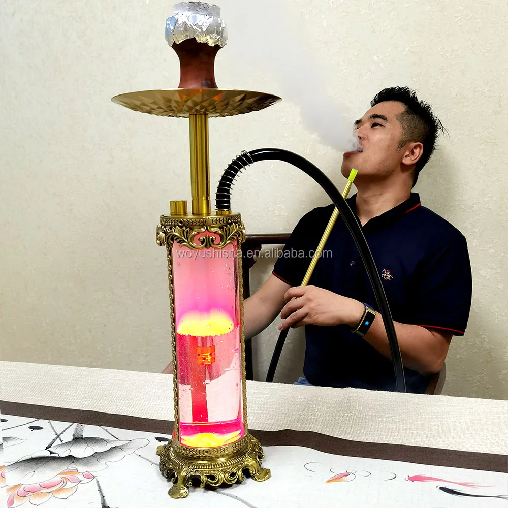 Woyu Sheesha Acrylic Led Light Lounge Shisha Copper Hookah For Bar