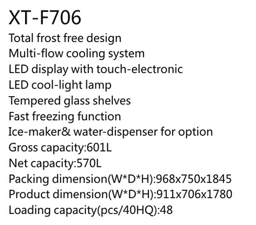 570l Side By Side Refrigerator With Total Frost Free Design Buy Cheap