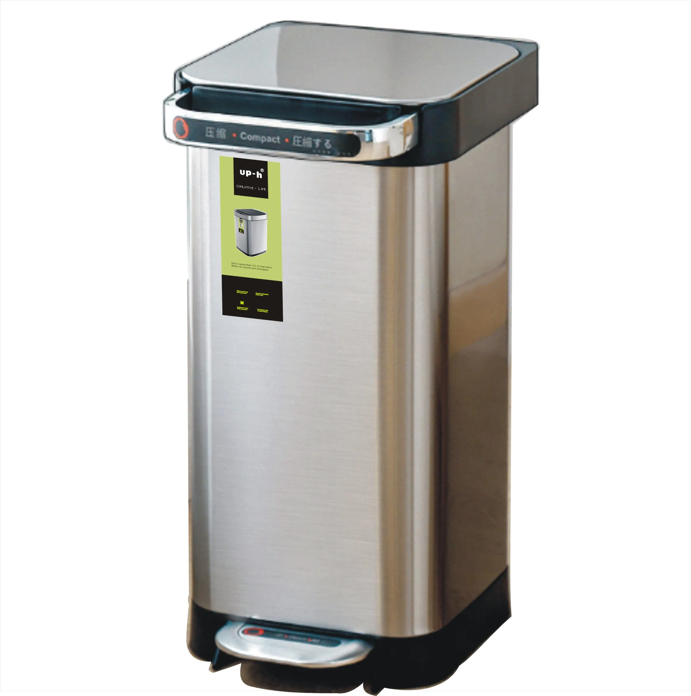 25L Bestselling Compressed Trash Can Trash Compactor Stainless Steel