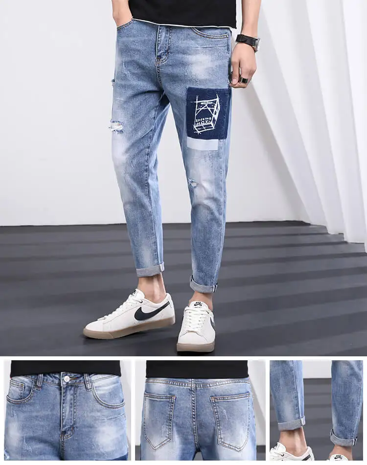 stylish damage jeans