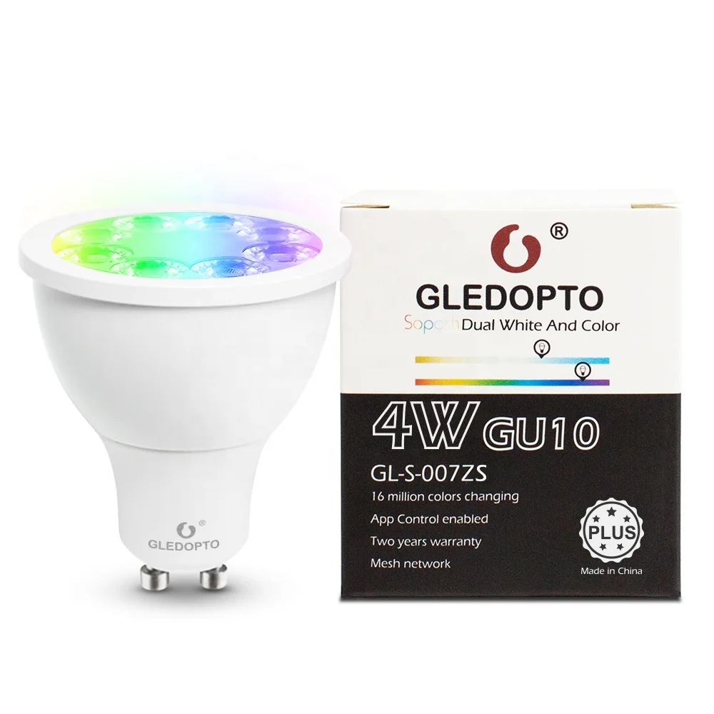 Lightify App Control Smart GU10 Spotlights ZigBee LED Bulb GU10 RGB CCT 2700K - 6500K Tunable GU10 Bulb Gledopto Plus GU10 Lamps