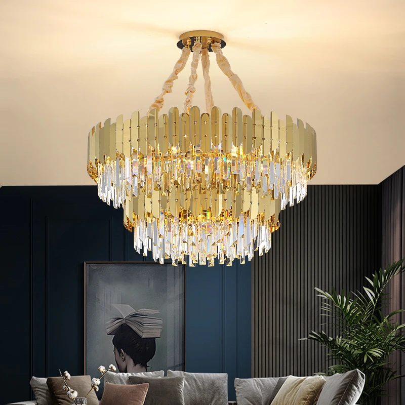 Best sale Modern Crystal Chandelier Fashion Lamp Oval Shape Pendant Light