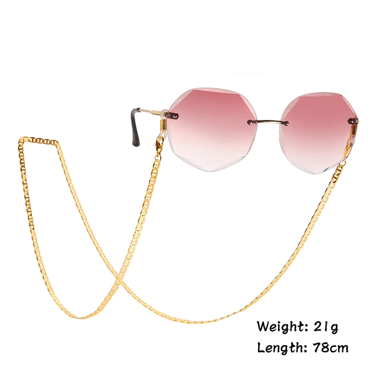 Accessories Sunglasses & Eyewear Glasses Chains Gunmetal Plated Mask Sunglasses Chain & Necklace Glasses Sunglasses Holder Rose Gold Silver 18ct Gold 