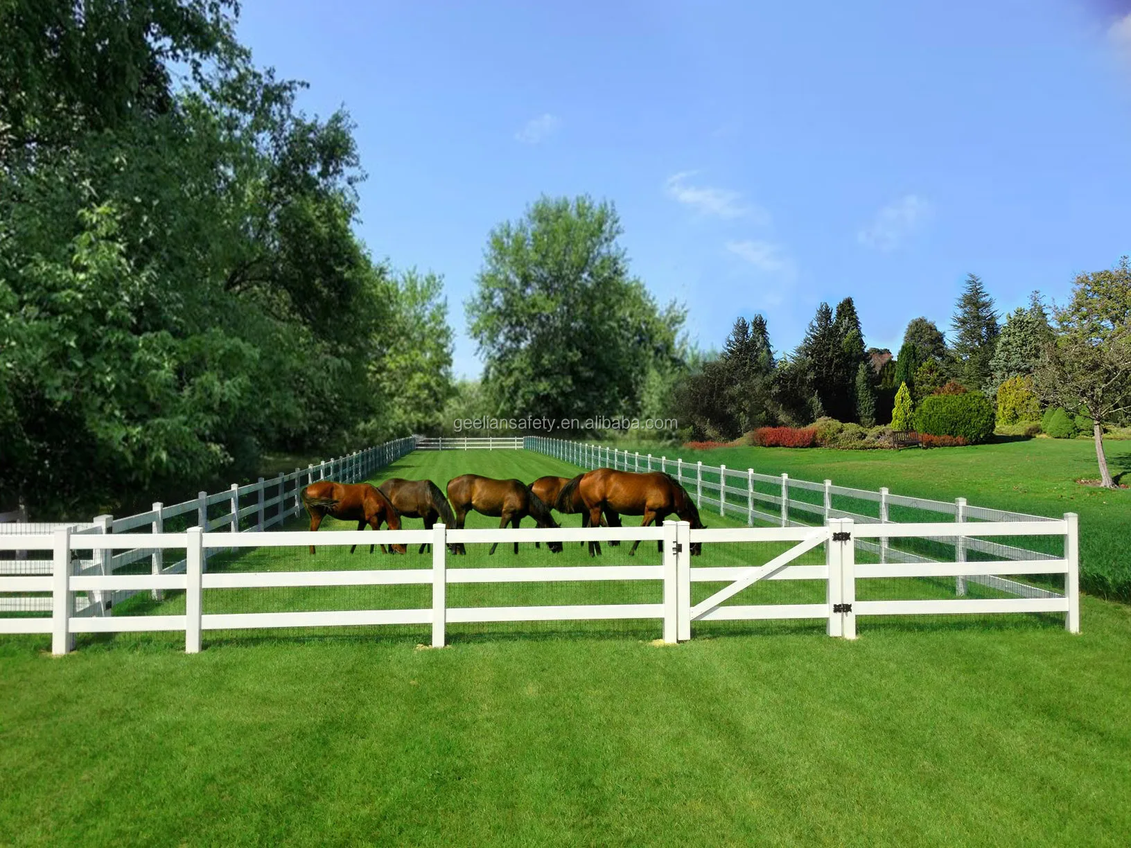 Uv Resistant 3 Rail Plastic Vinyl Pvc Fence Horse,Cheap White Plastic