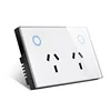 Zoray Wifi Crystal Glass Panel Touch Wall Socket Electrical Wall Switch Socket 2 Gang