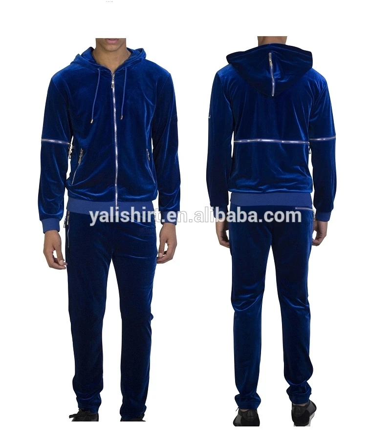 Source 2018 new stylish plain cotton bulk velour sweatsuit custom velvet tracksuit  men on m.