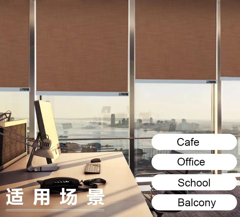 Woven Fabric Design Easy Operation Light Filtering Roll Blinds Blackout Sun Shade Roller Window Decoration