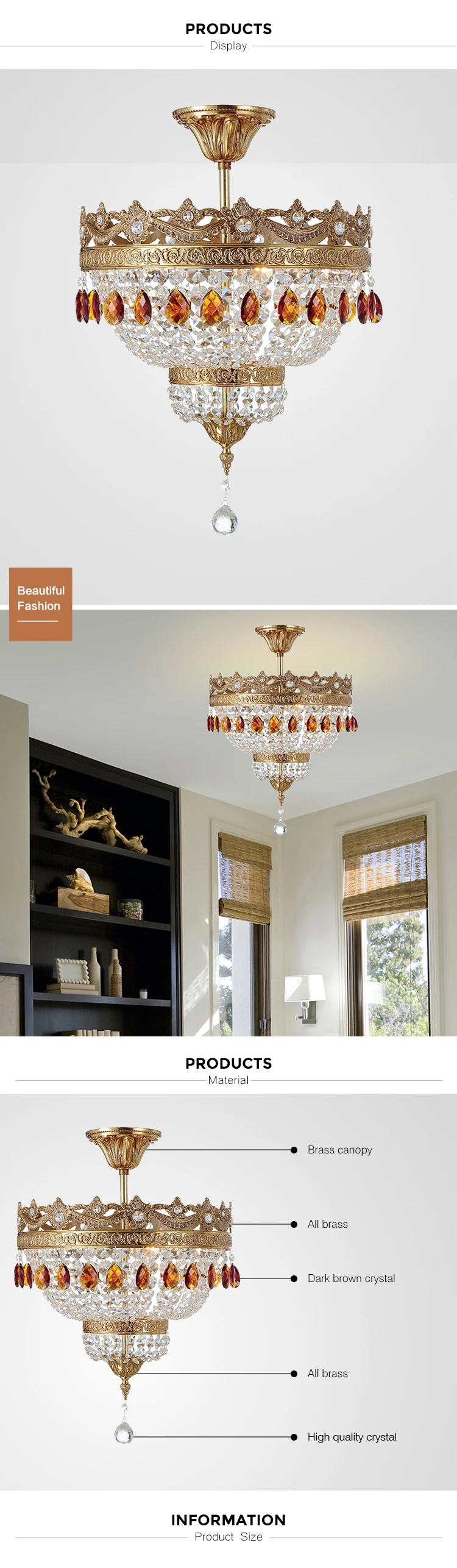 luxury bronze and crystal classic ceiling lighting