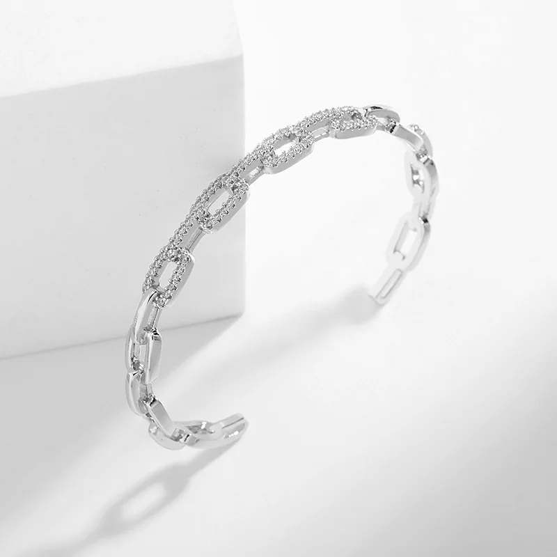 Luxury 18k Gold Plated Geometric Crystal Bracelet Personality Sparkling