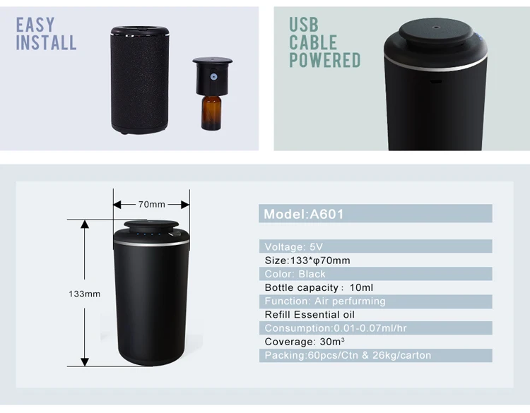 Scenta Private Label Luxury Usb Rechargeable Scent Spray Car Aroma Essential Oil Diffuser Scent