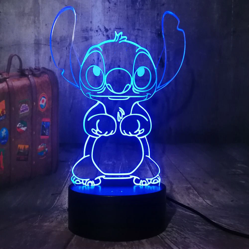 Warming Light Bedroom Party Decoration Illusion Lamp Birthday Christmas Gifts Toys Kawaii Stitch Acrylic 3D LED Lamp Night Light