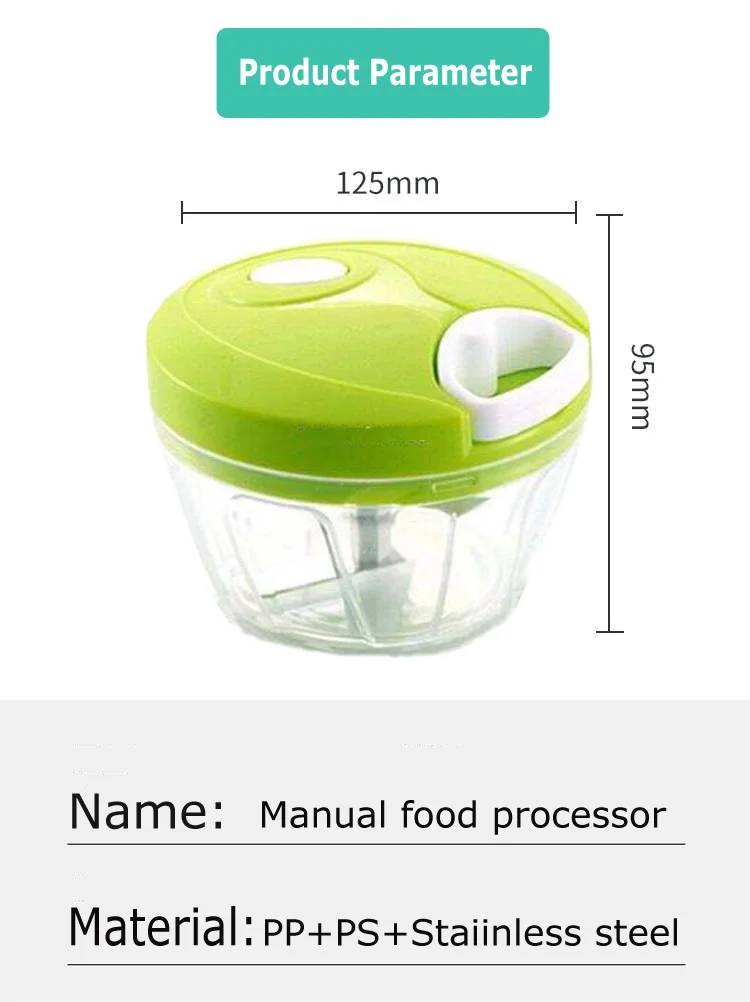Manual Food Processor Garlic Chopper Cutter Mincers Meat Vegetables