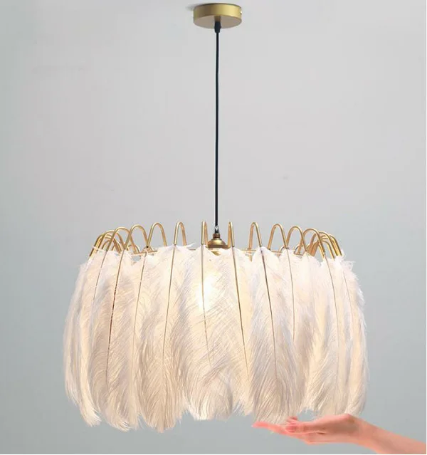 White feather pendant lighting kitchen lighting pendant hanging chandelier modern lamp led pendant lights