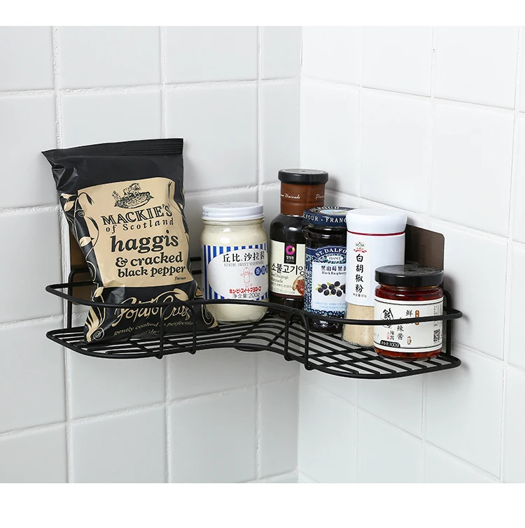 Hot Sale Bathroom Wire Storage Rack With Black Color Metal Kitchen
