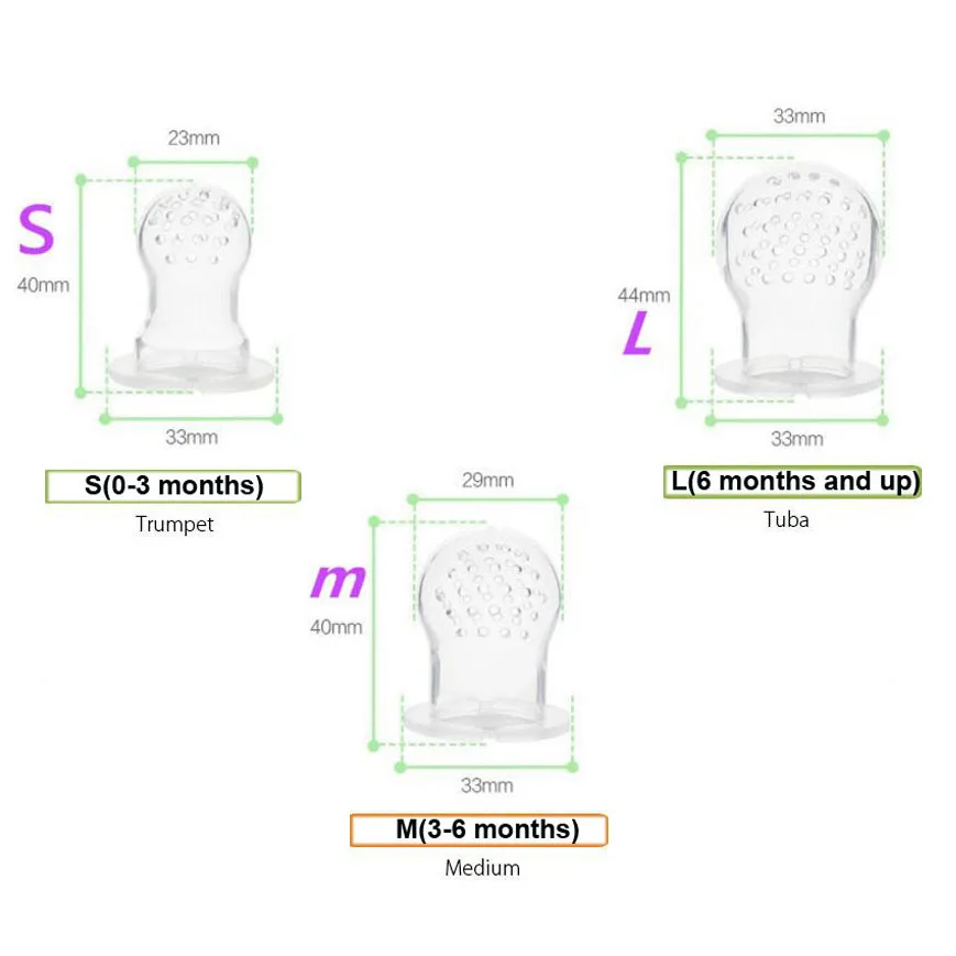 2019 Hot Seller Silicone Fresh Fruit Milk Nibbler Feeding Safe Kids Supplies Nipple Teat Pacifier Bottles